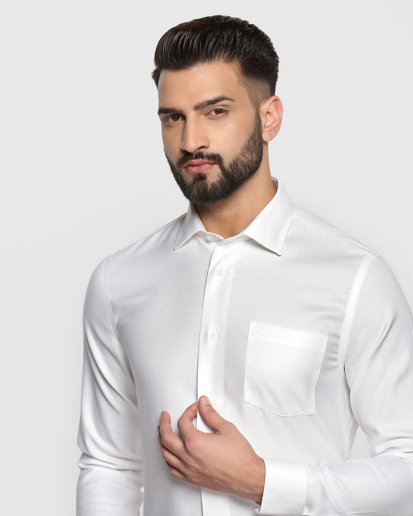 Non Iron Formal White Textured Shirt - Decade