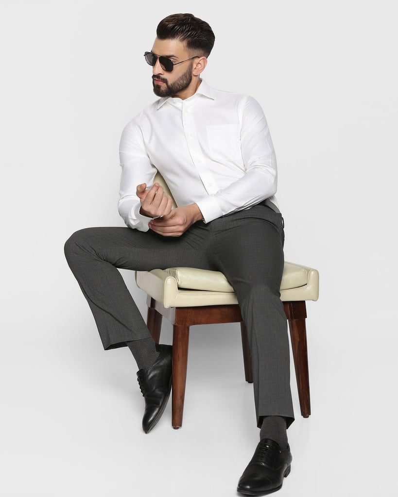 Non Iron Formal White Textured Shirt - Decade