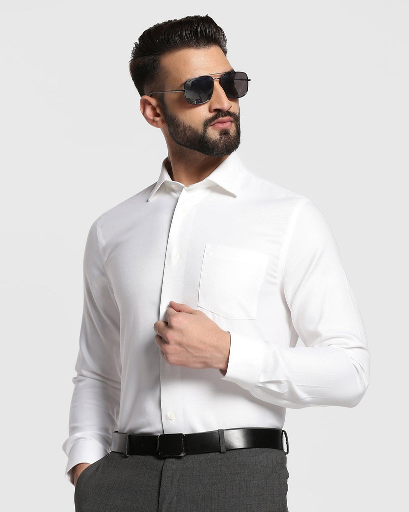 Non Iron Formal White Textured Shirt - Decade