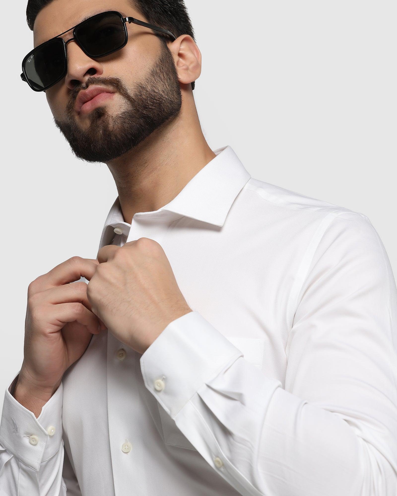 Formal White Textured Shirt - Marco