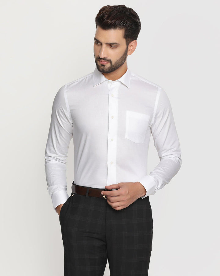 Formal White Textured Shirt - Miswa