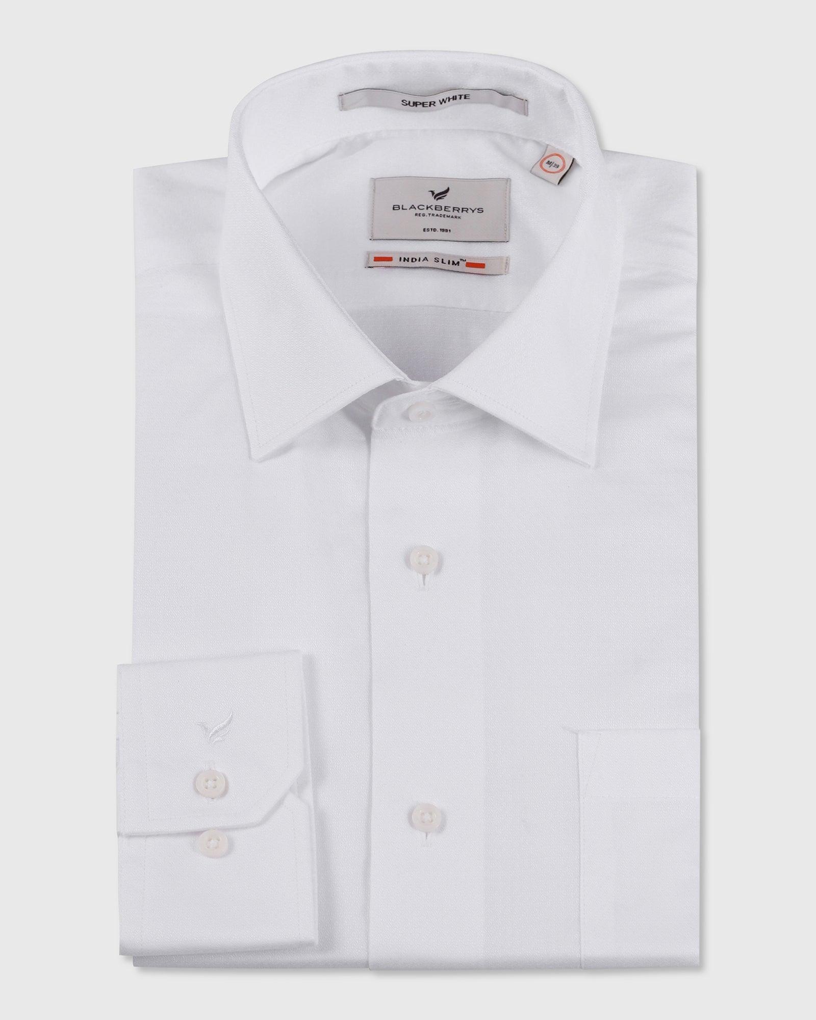 Formal White Textured Shirt - Miswa