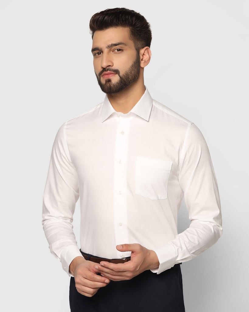 Formal White Textured Shirt - Peta