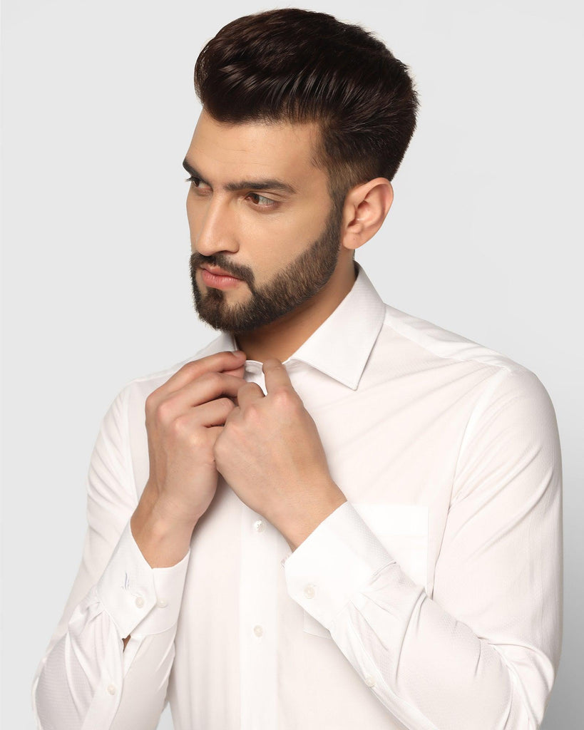 Formal White Textured Shirt - Peta