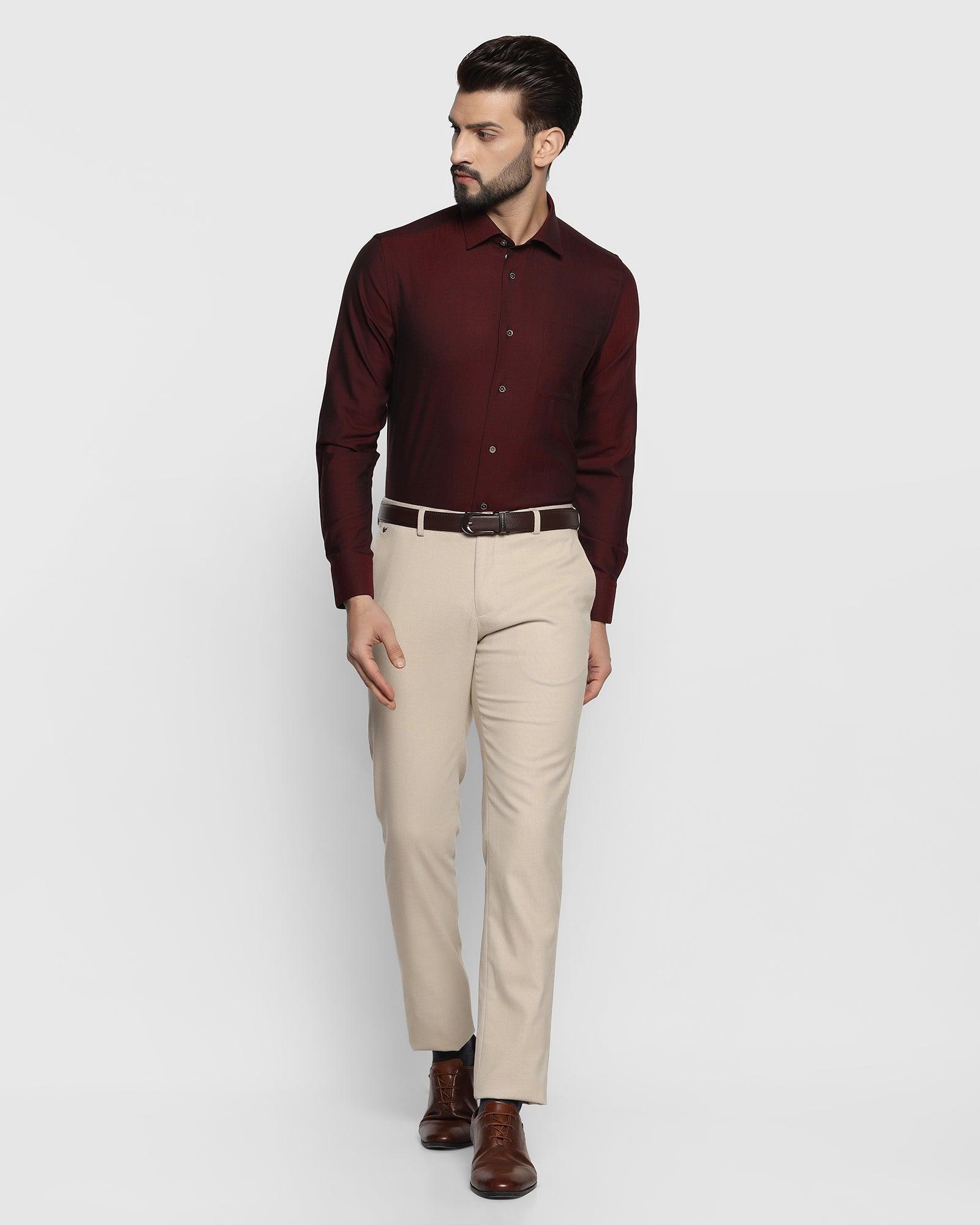 Textured Formal Shirt In Wine (Mayim)