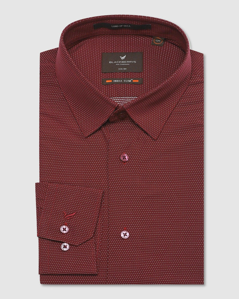 Formal Wine Textured Shirt - Owen