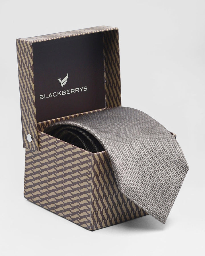 Silk Beige Textured Tie - Ramos