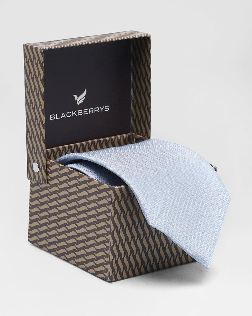 Silk Blue Textured Tie - Ramos