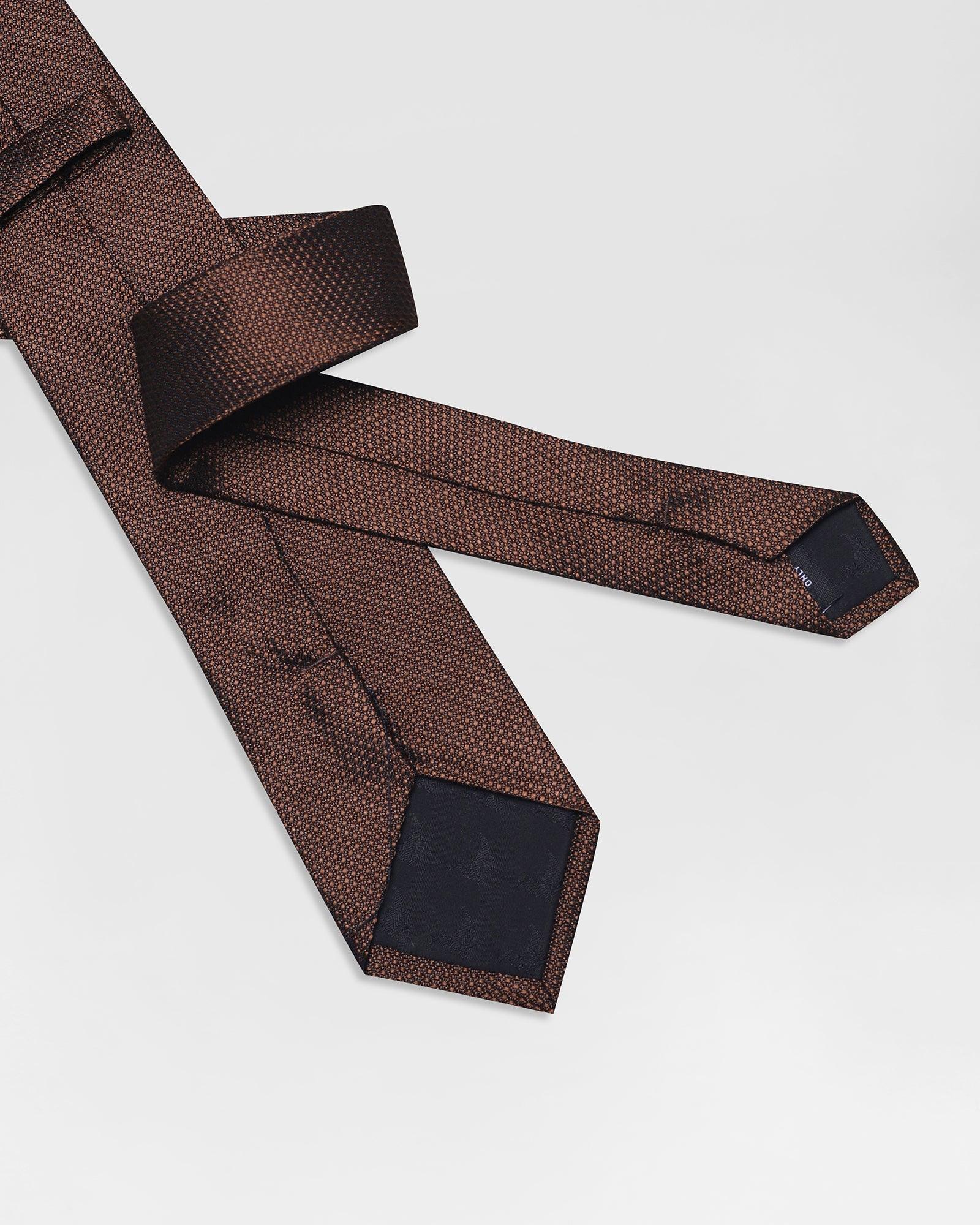 Textured Formal Tie In Brown (Remo) - Blackberrys