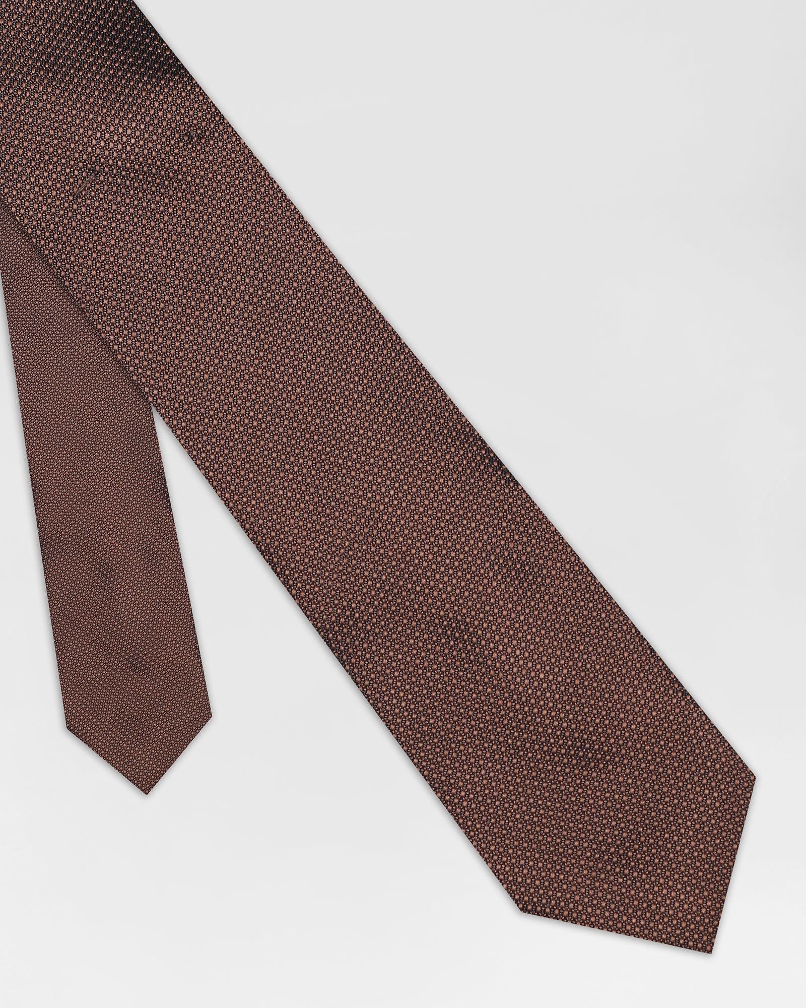 Textured Formal Tie In Brown (Remo) - Blackberrys