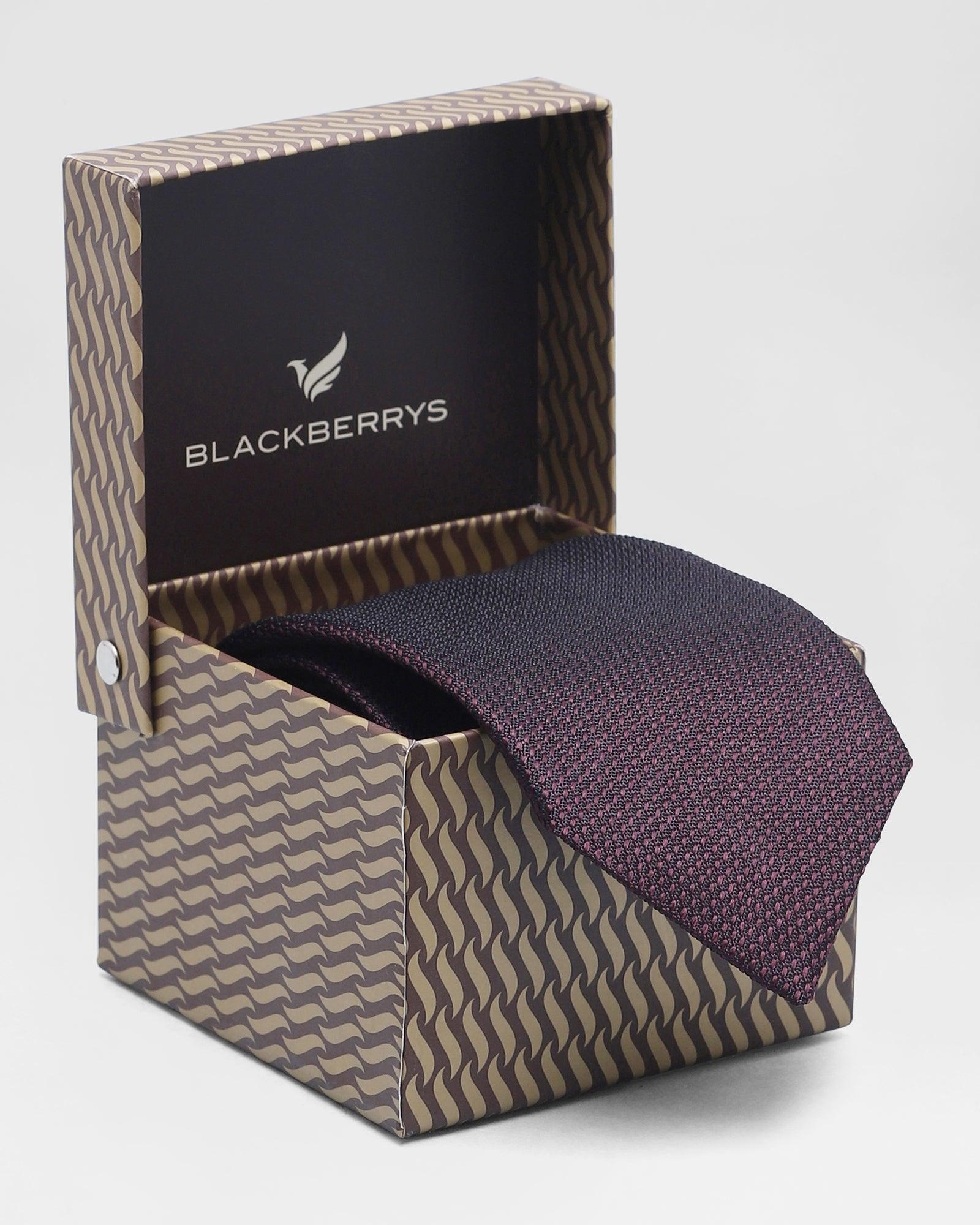 Silk Burgandy Textured Tie - Remo