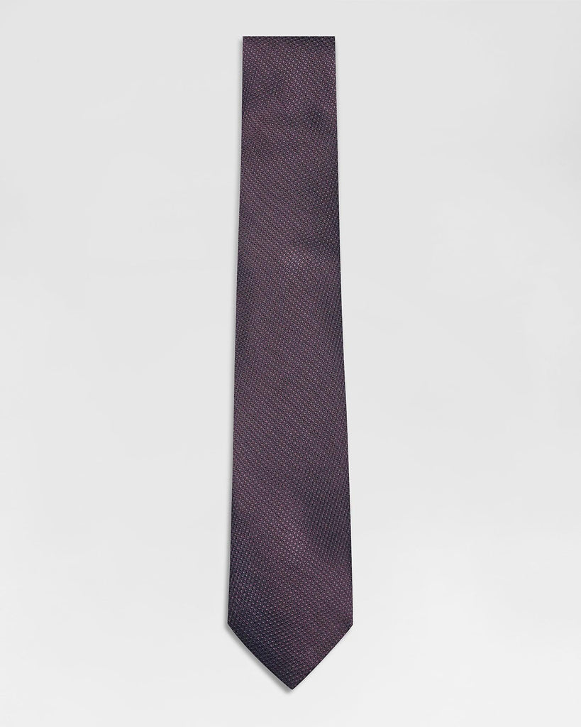 Silk Burgundy Textured Tie - Remo