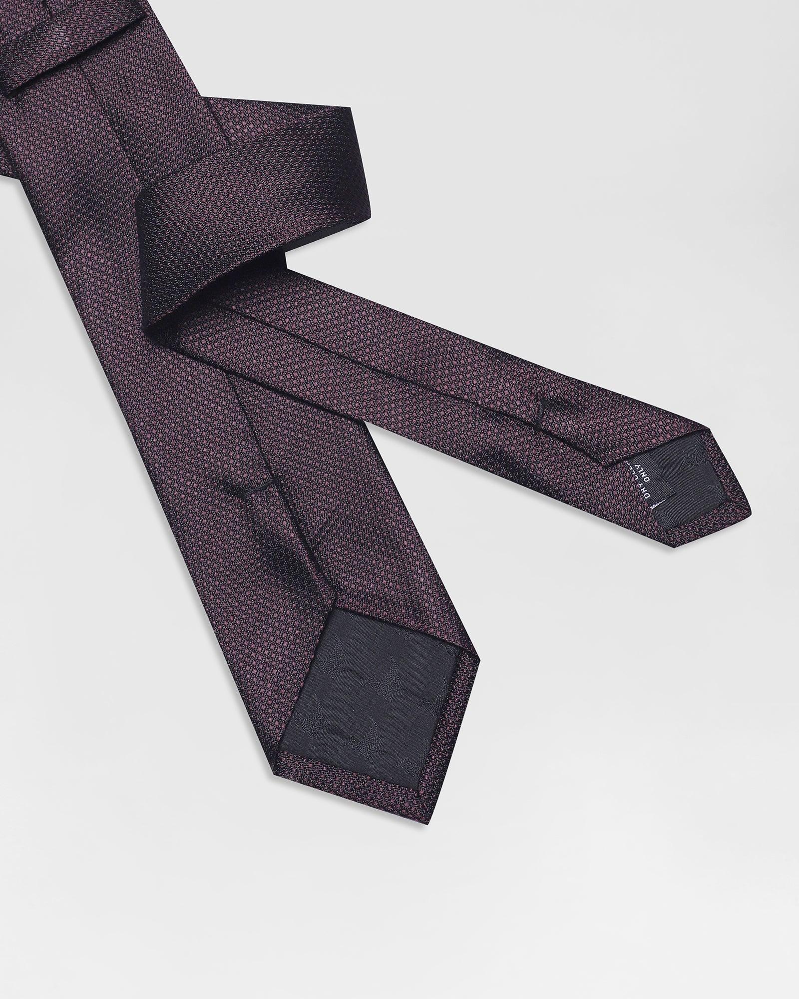 Silk Burgandy Textured Tie - Remo