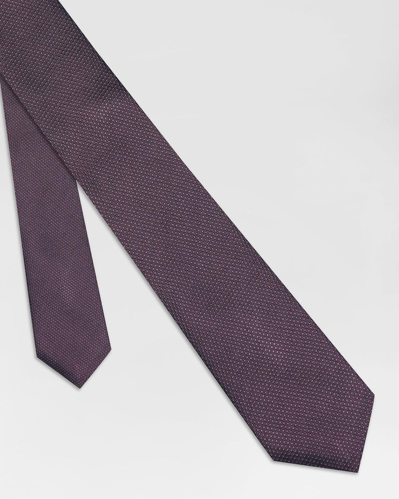 Silk Burgundy Textured Tie - Remo