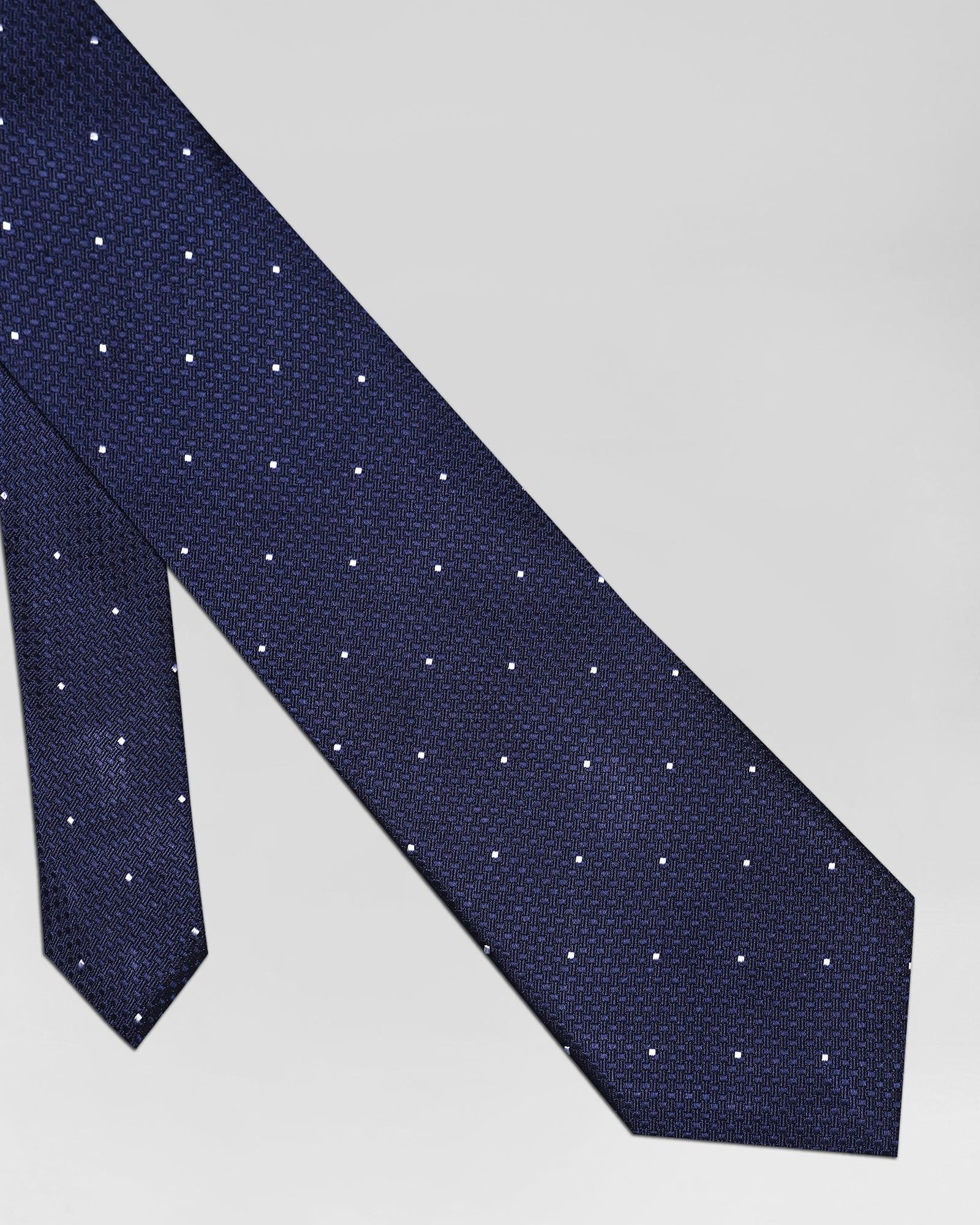 Silk Navy Textured Tie - Rino