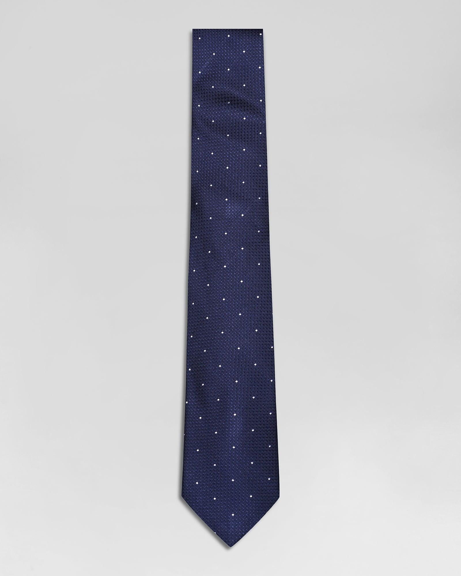 Silk Navy Textured Tie - Rino