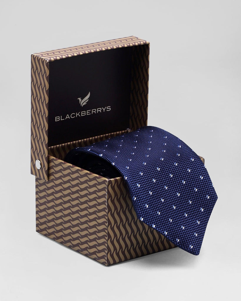 Silk Navy Textured Tie - Roboto