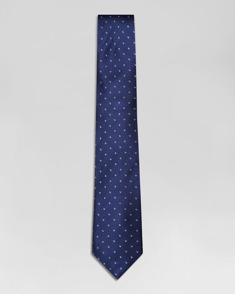 Silk Navy Textured Tie - Roboto