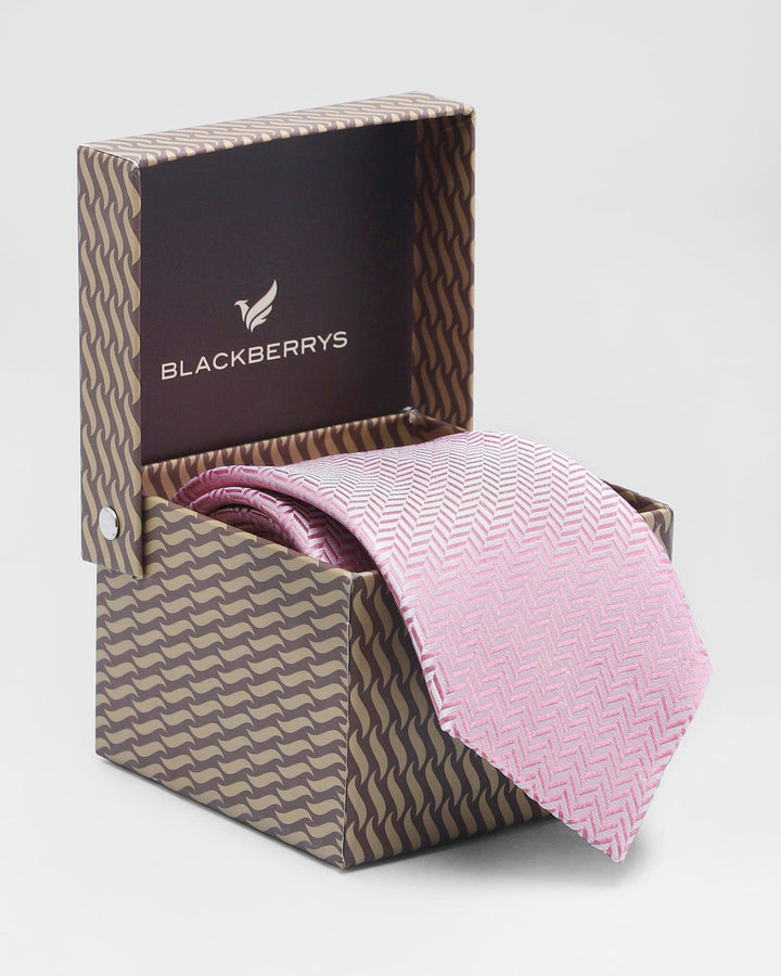 Silk Pink Textured Tie - Rich