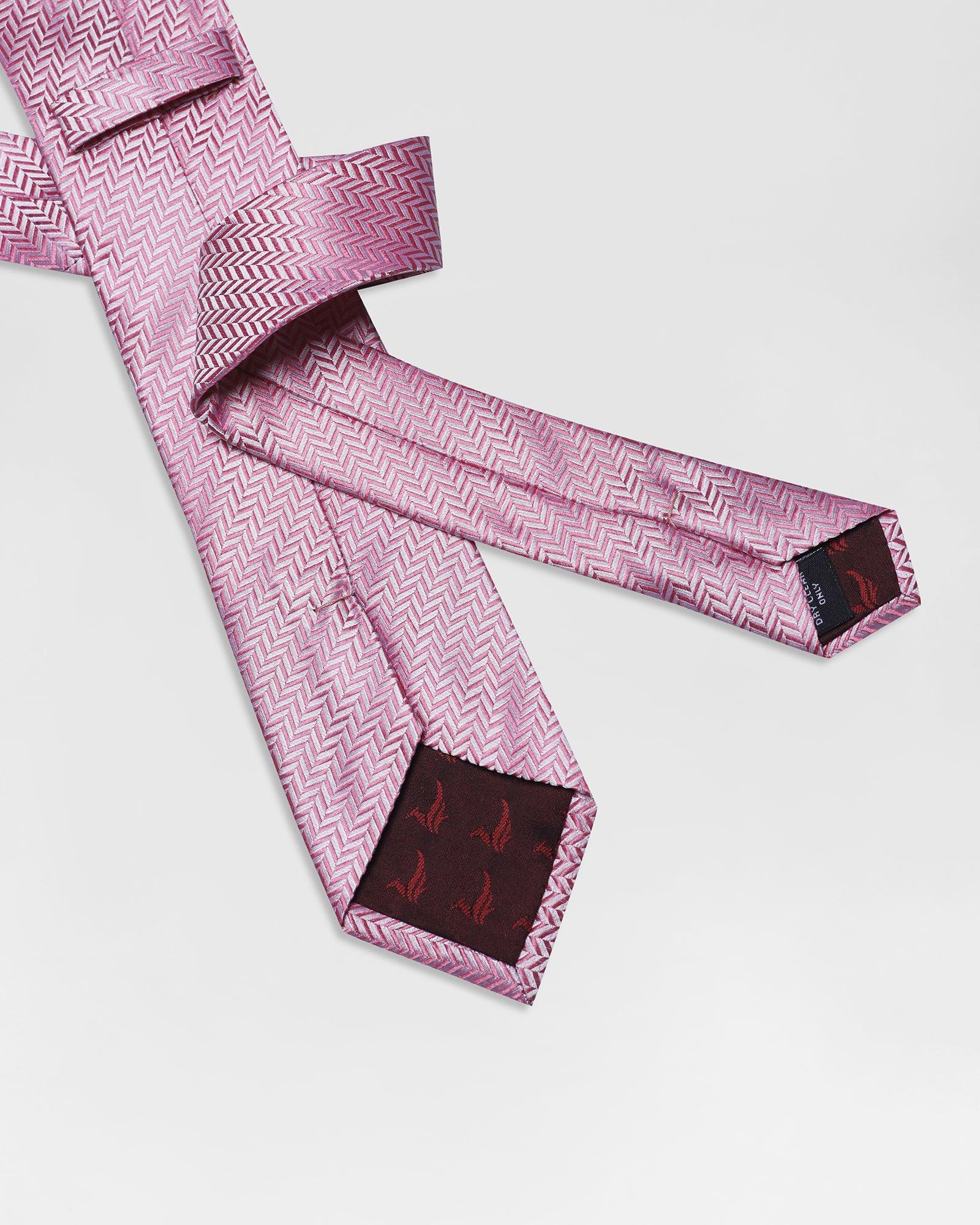 Silk Pink Textured Tie - Rich
