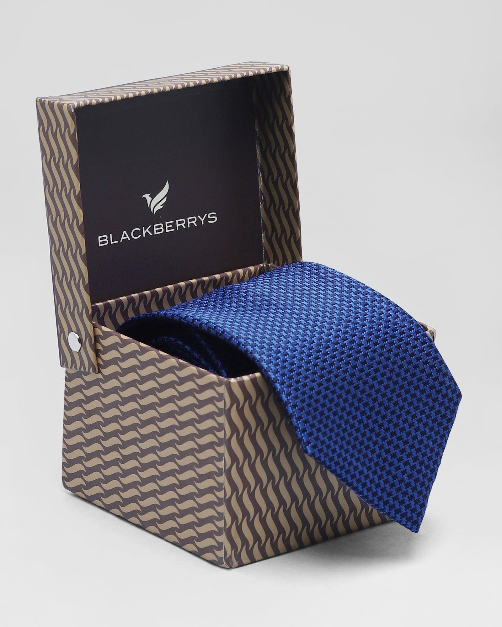 Silk Royal Blue Textured Tie - Robin