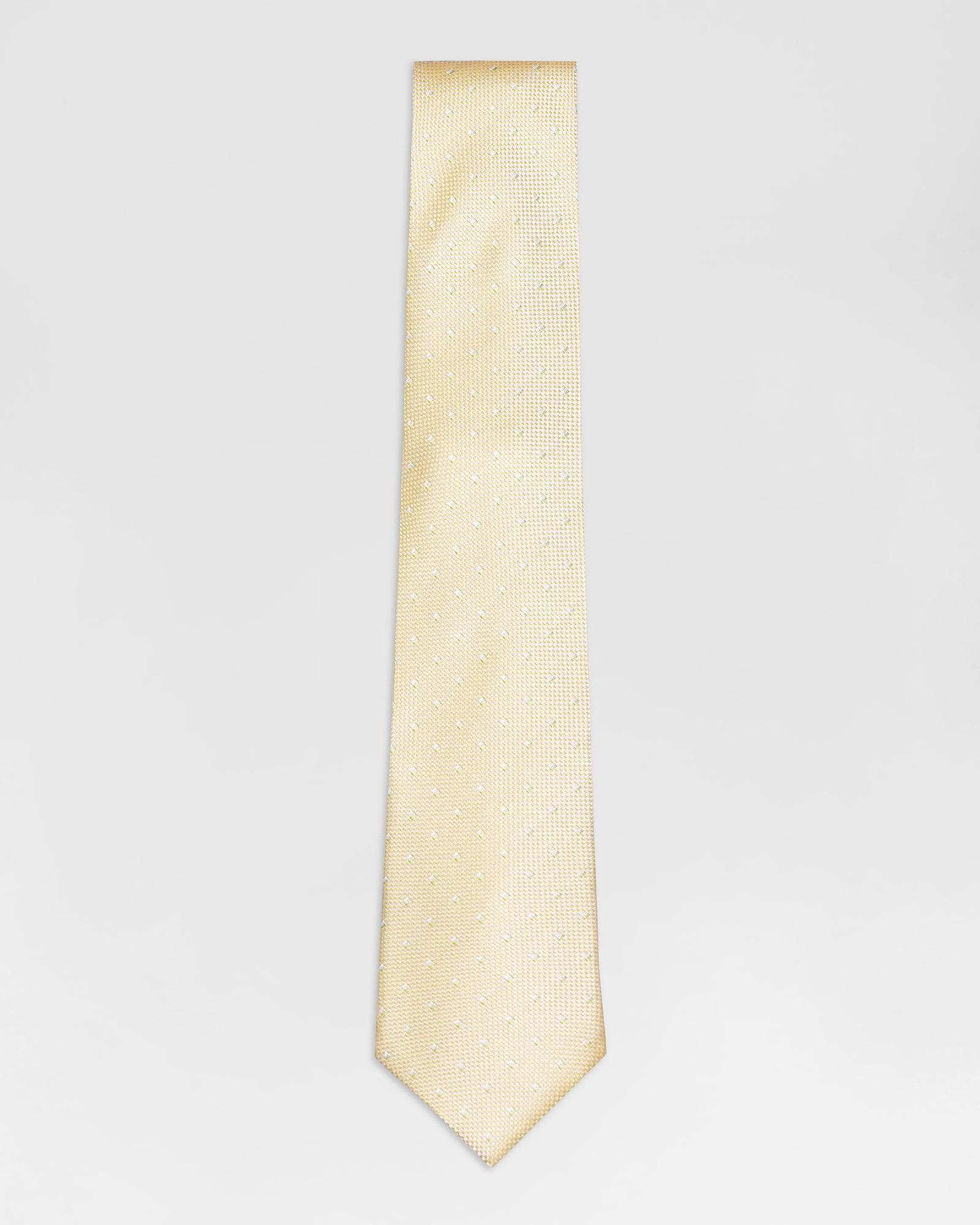 Silk Yellow Textured Tie - Roboto