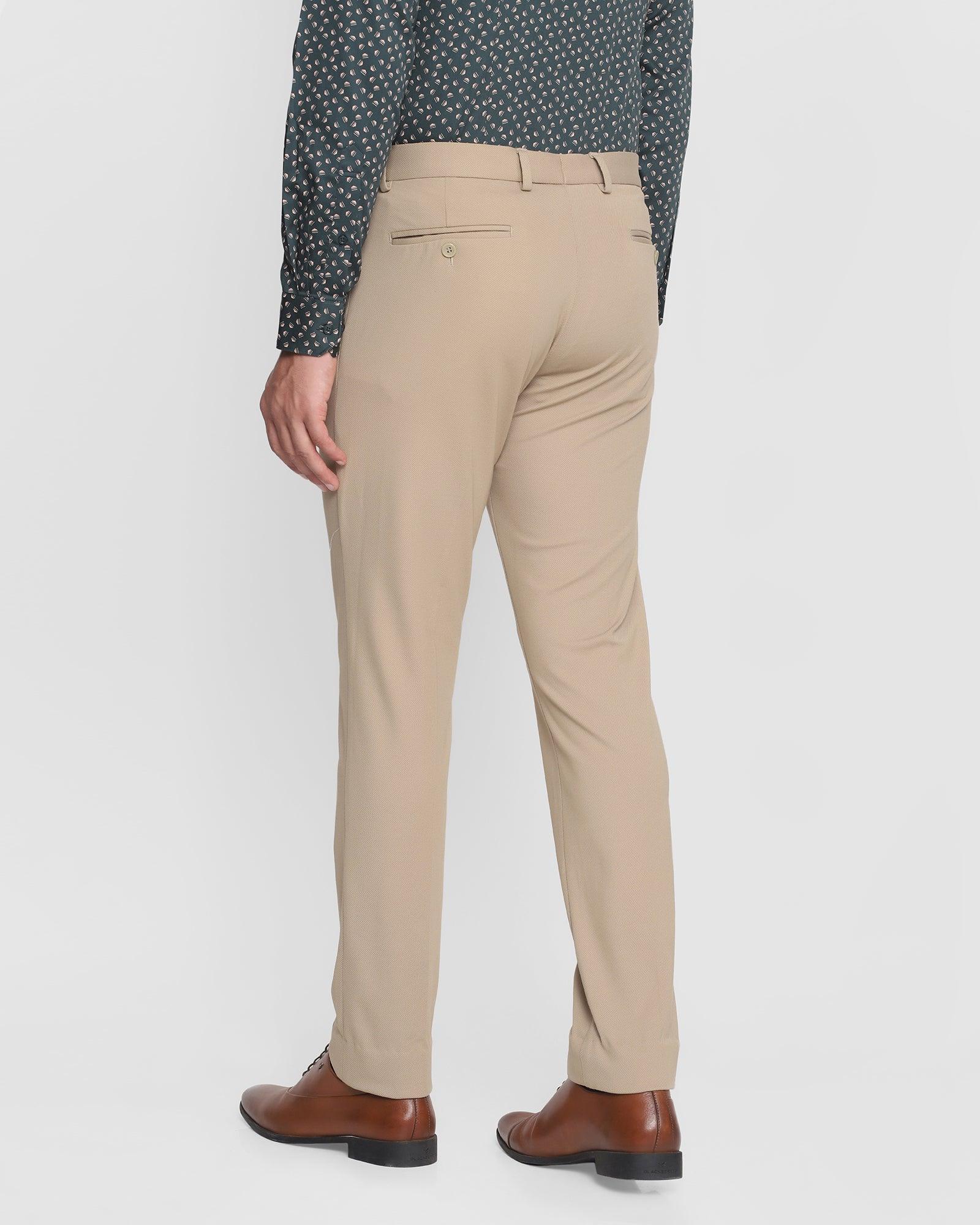 Slim Fit B-91 Formal Beige Textured Trouser - Deaser