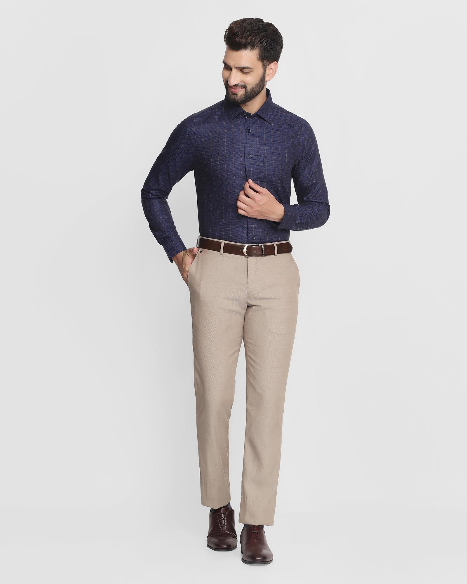 Shop WES Formals Checked Beige Trousers Online  Westside