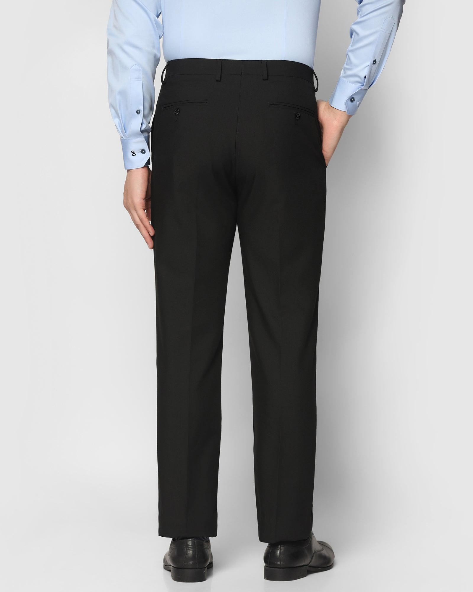 Textured Formal Trousers In Black B-90 (Facum) - Blackberrys