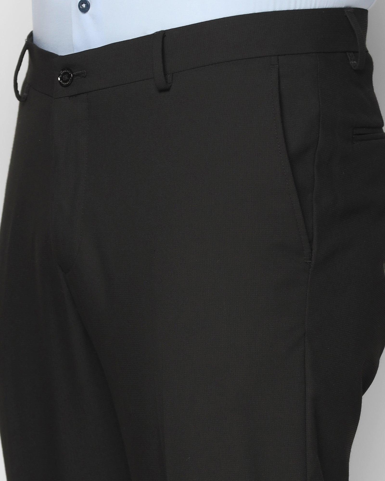 Textured Formal Trousers In Black B-90 (Facum) - Blackberrys