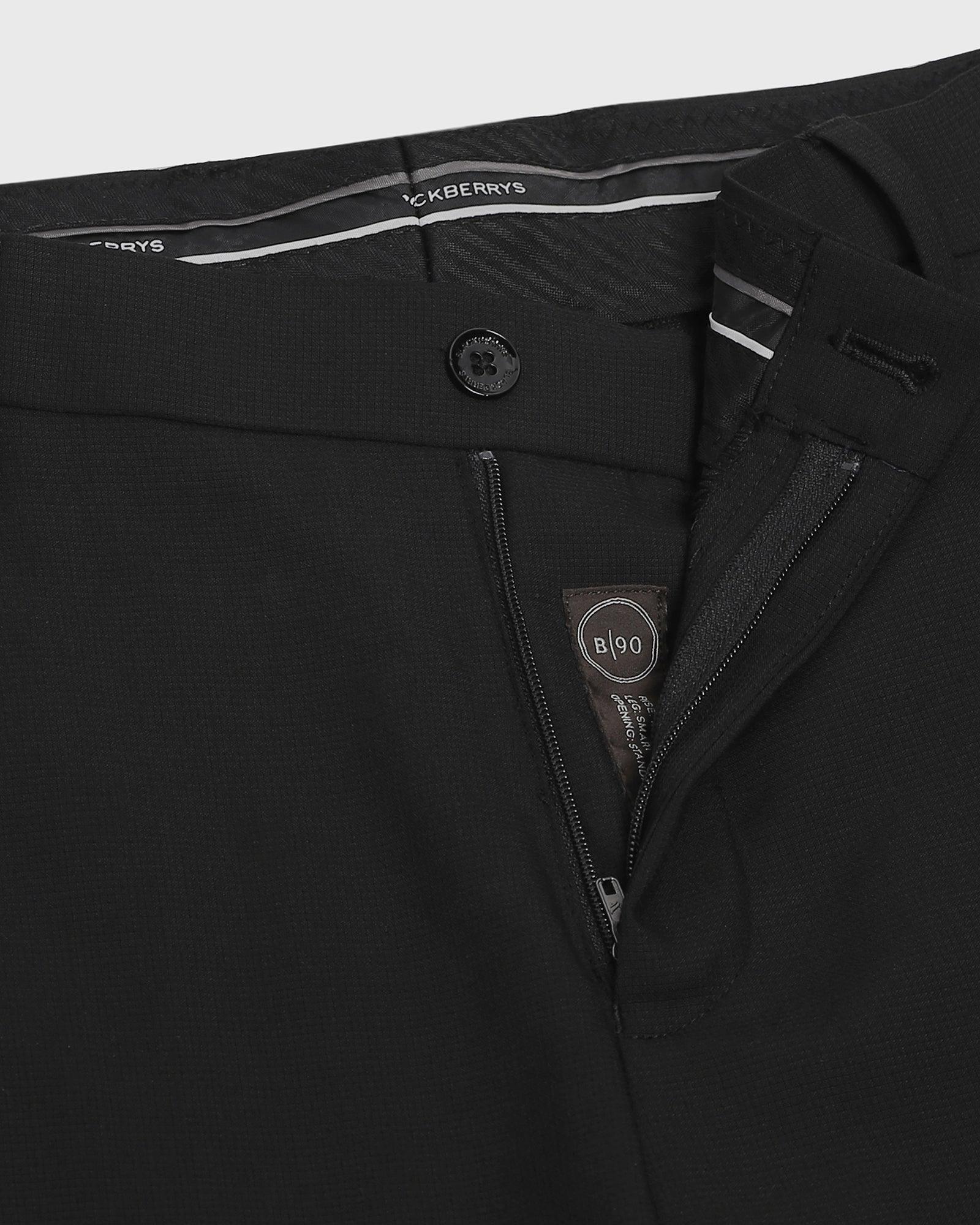 Textured Formal Trousers In Black B-90 (Facum) - Blackberrys