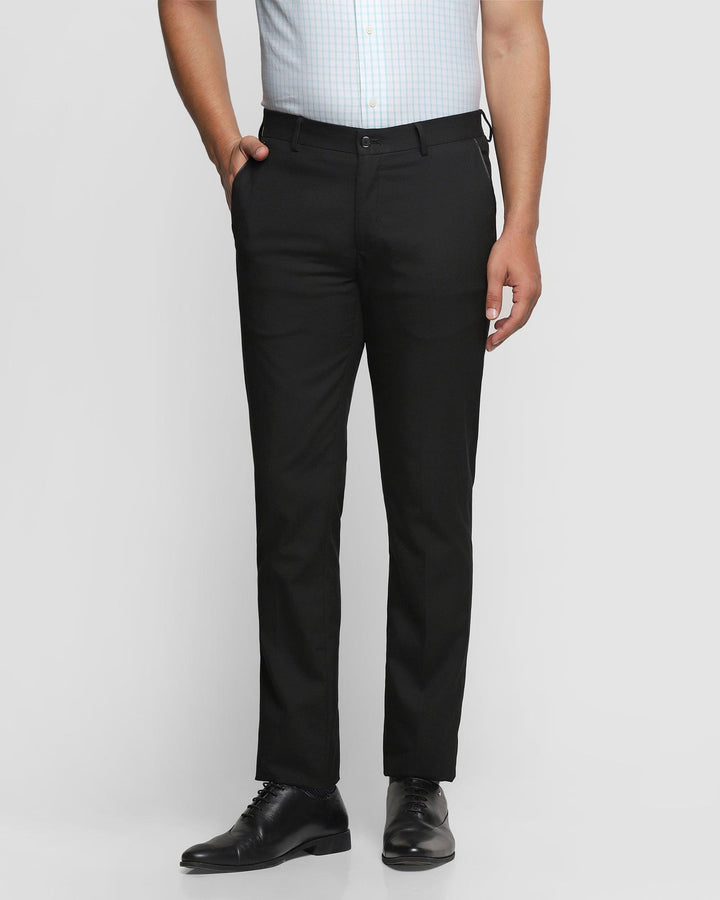 Slim Fit B-91 Formal Black Textured Trouser - Blacoon