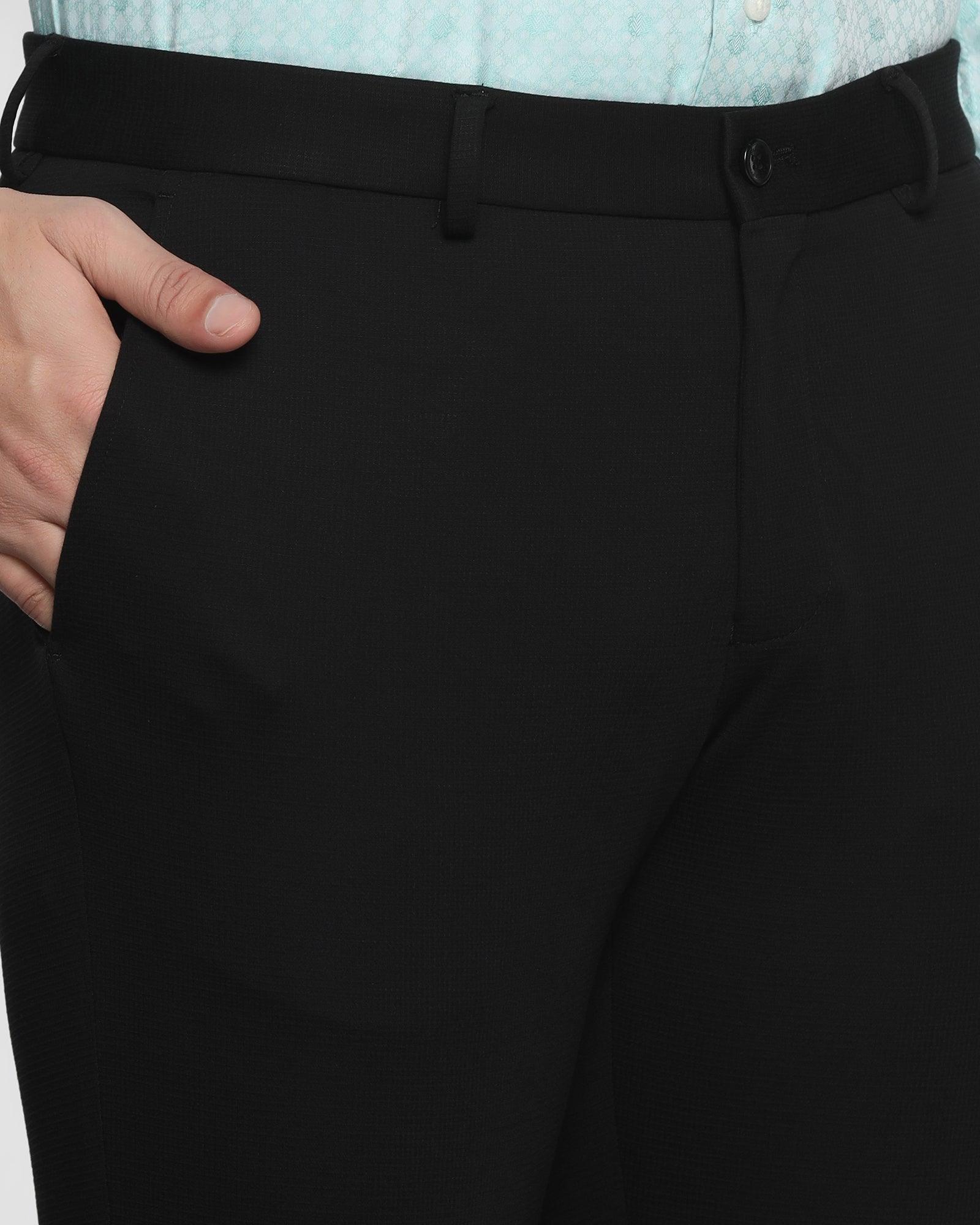 Must Haves Slim Comfort B-95 Formal Blackk Solid Trouser - Tisot