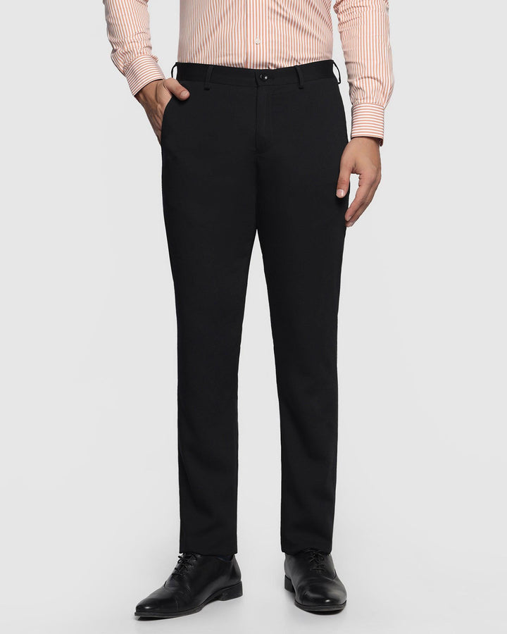 Slim Comfort B-95 Formal Black Textured Trouser - Mandis