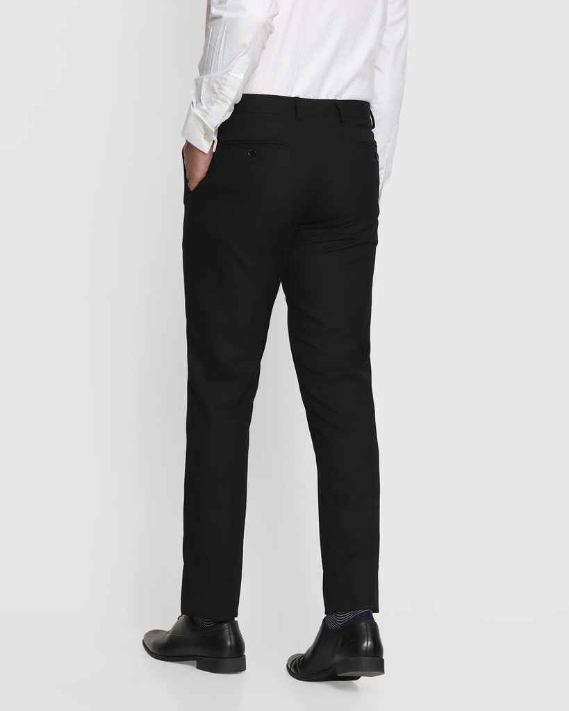 Slim Comfort B-95 Formal Black Textured Trouser - Rynn