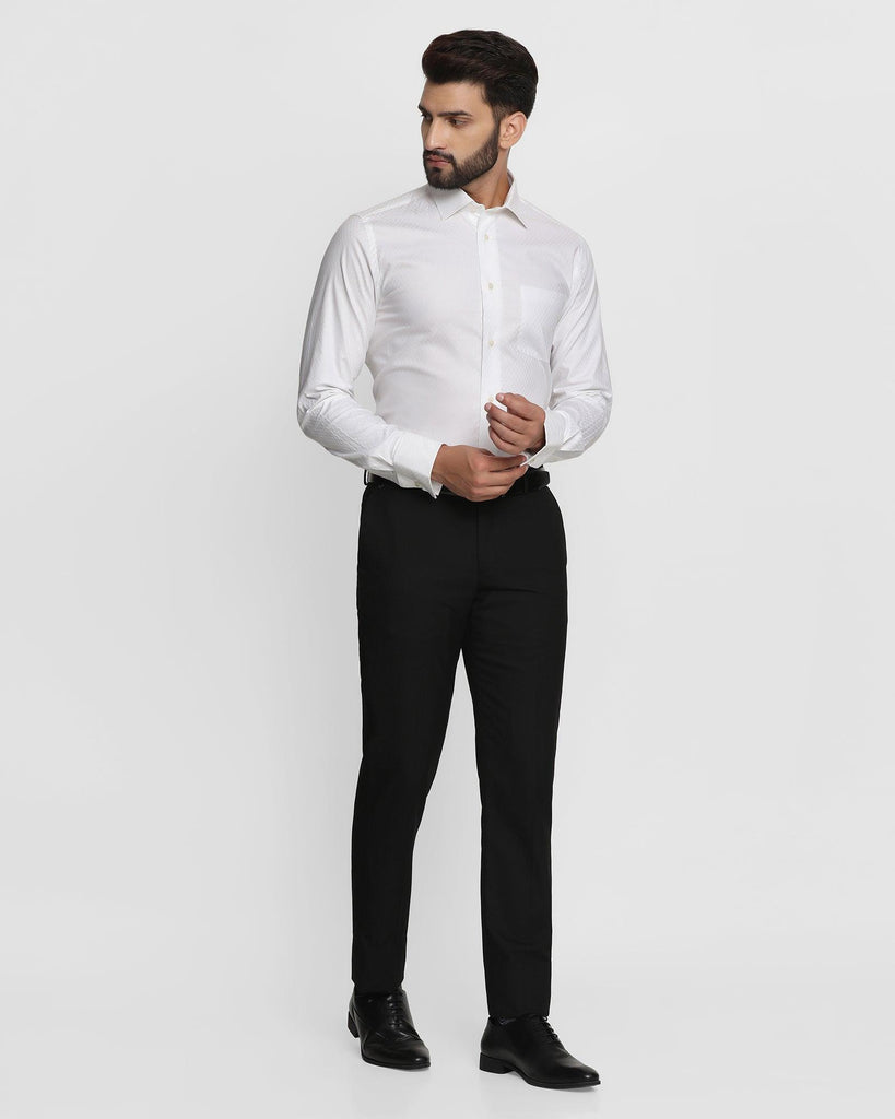 Slim Comfort B-95 Formal Black Textured Trouser - Rynn