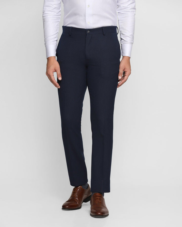 Slim Fit B-91 Formal Blue Textured Trouser - Beck