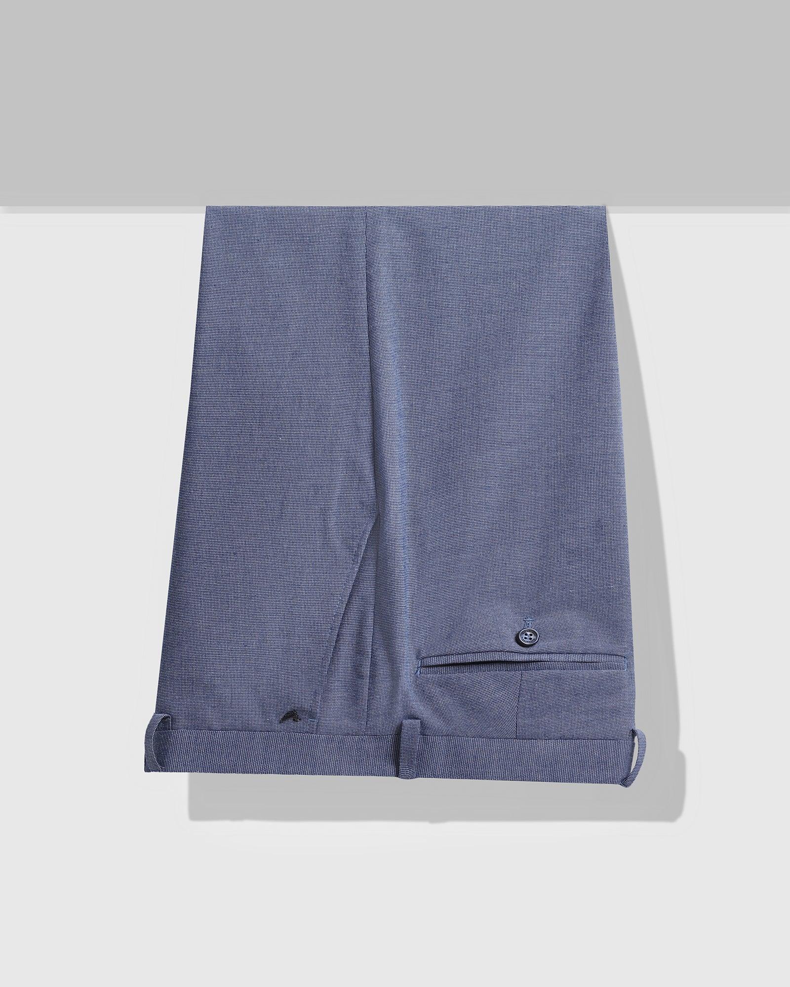 Slim Comfort B-95 Formal Blue Textured Trouser - Toris