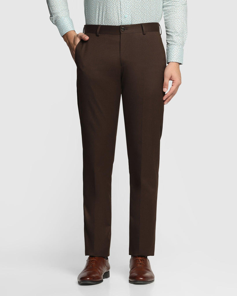 Slim Comfort B-95 Formal Brown Textured Trouser - Belur