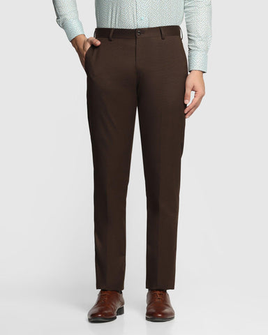 textured formal trousers in brown b 95 belur blackberrys clothing 1 large