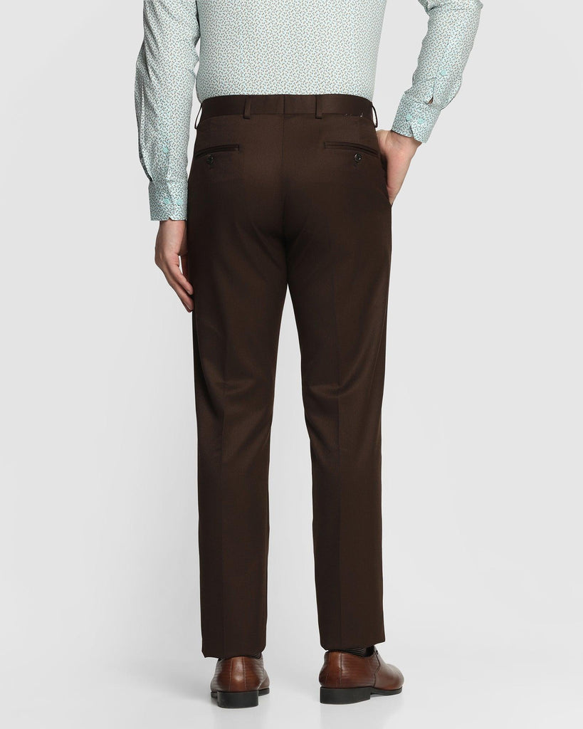 Slim Comfort B-95 Formal Brown Textured Trouser - Belur