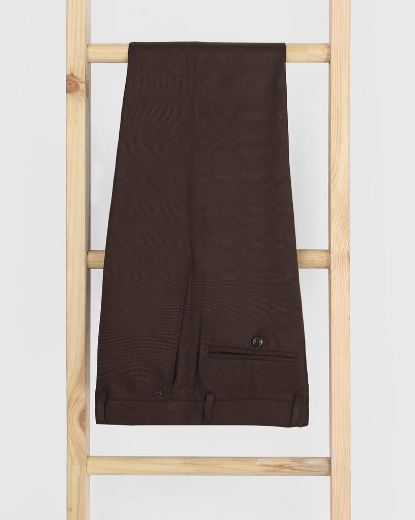 Slim Comfort B-95 Formal Brown Textured Trouser - Belur