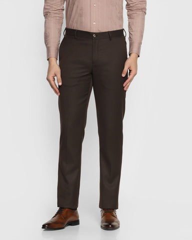 Buy online Brown Cotton Flat Front Casual Trouser from Bottom Wear for Men  by Classic Polo for ₹1709 at 10% off | 2024 Limeroad.com
