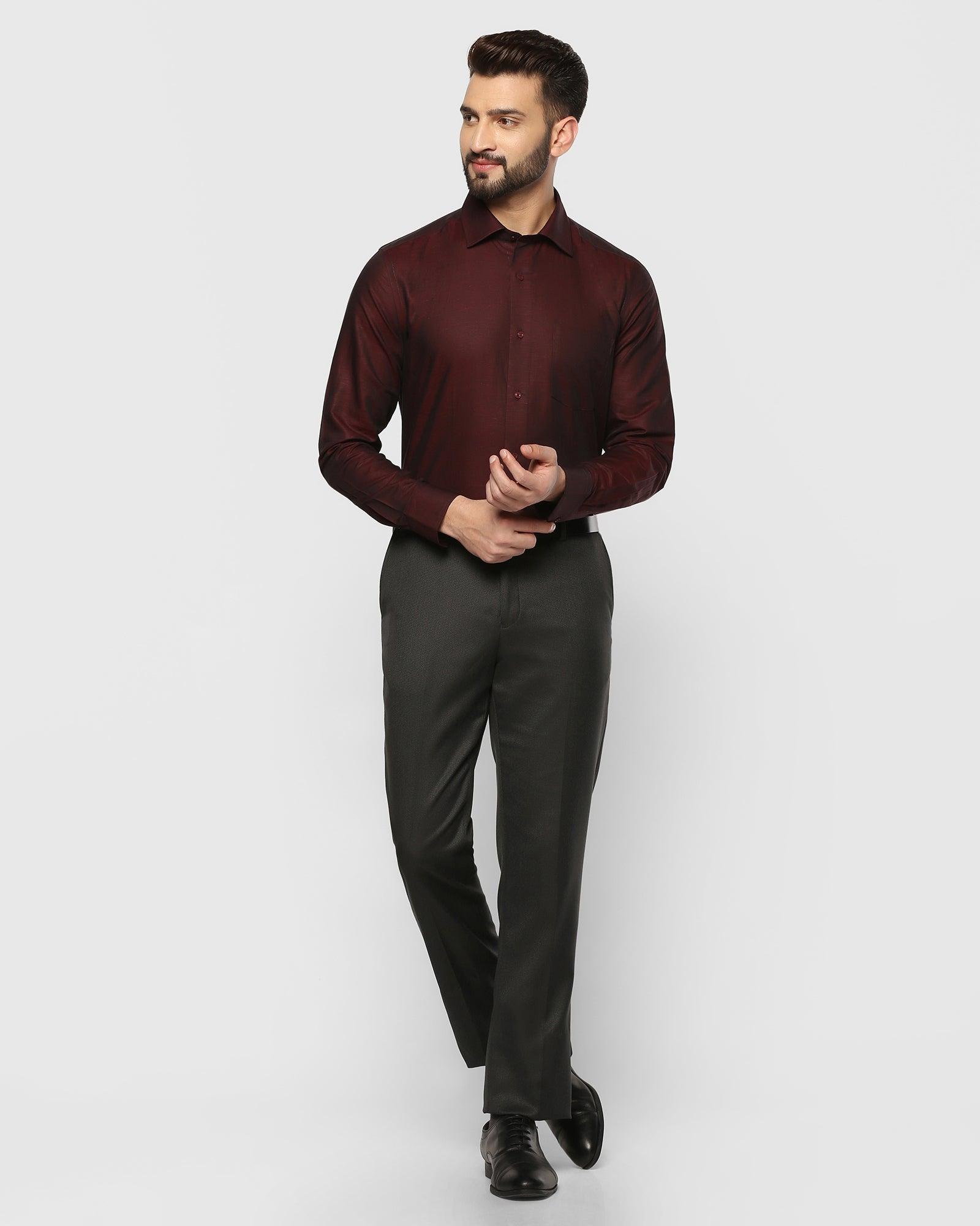 Straight B-90 Formal Charcoal Textured Trouser - Welta