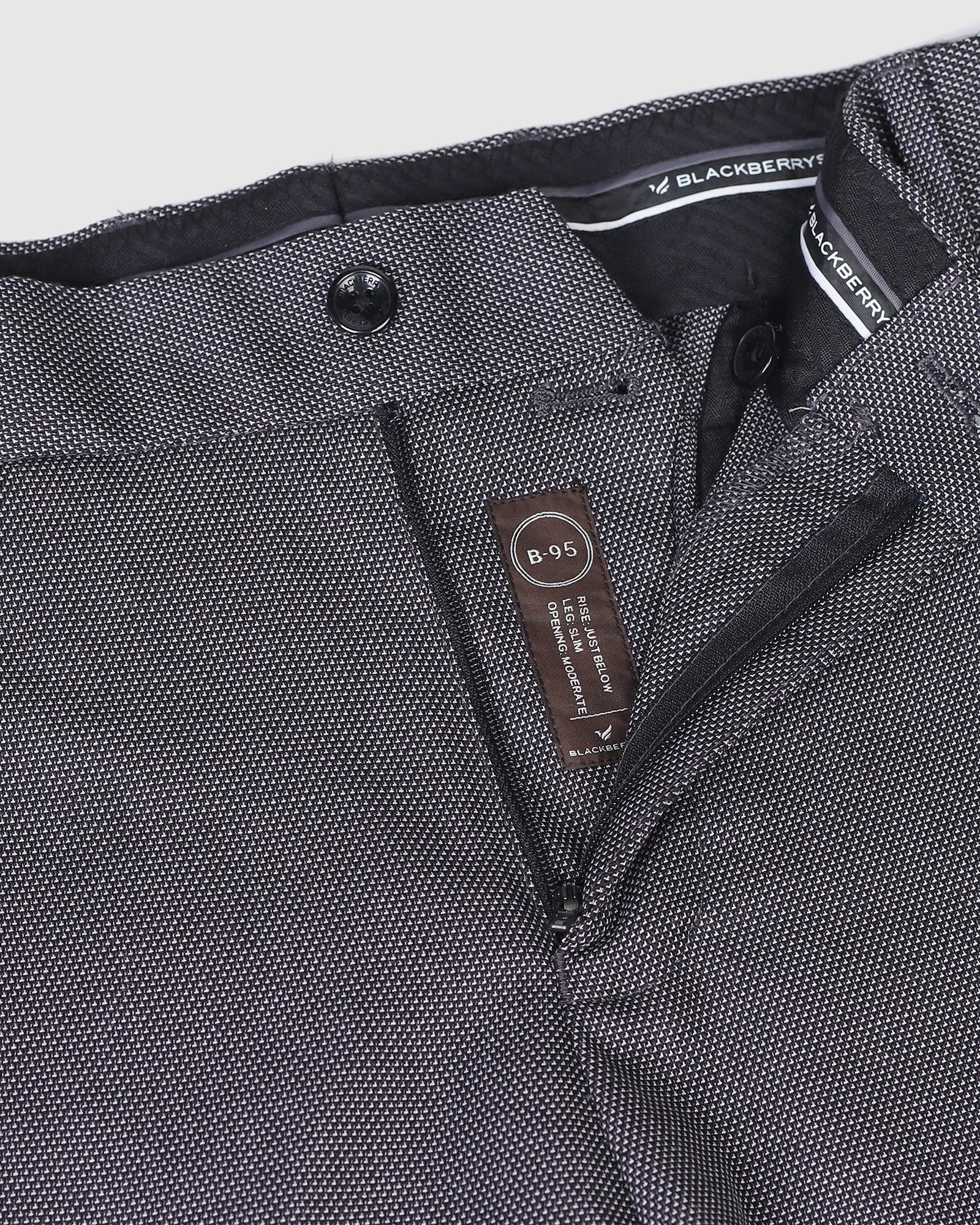 Textured Formal Trousers In Charcoal B95 Cairo