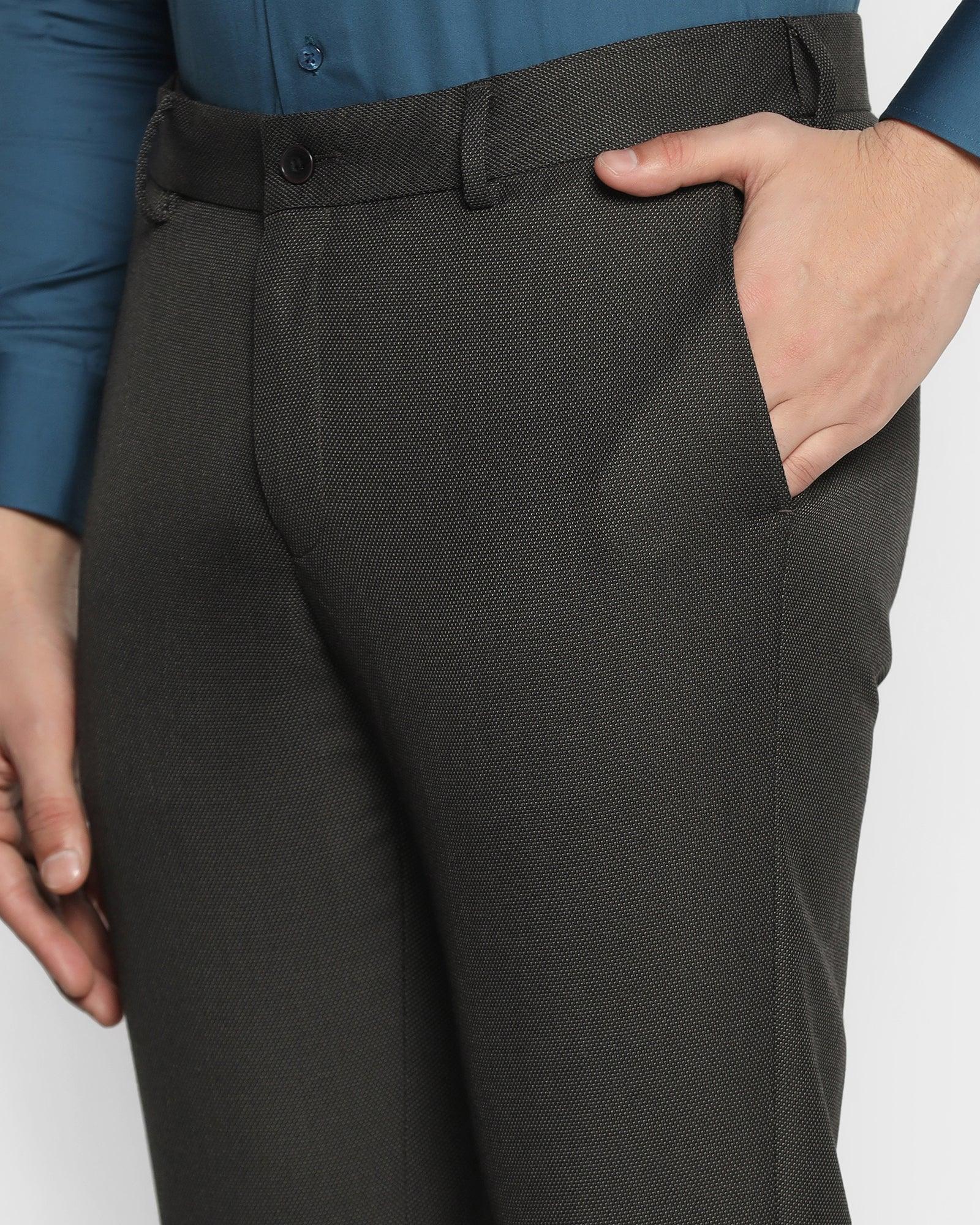 Slim Comfort B-95 Formal Charcoal Textured Trouser - Mario