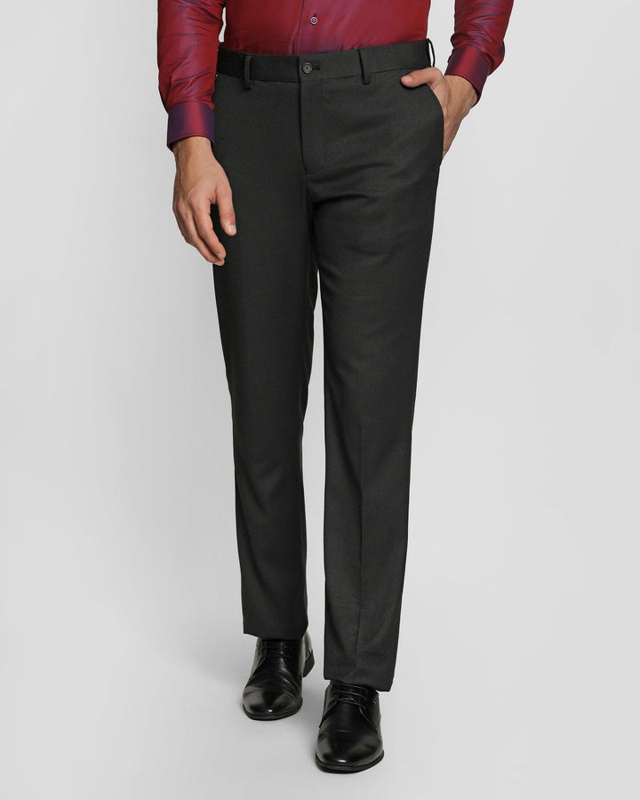 Slim Comfort B-95 Formal Charcoal Textured Trouser - Pexford