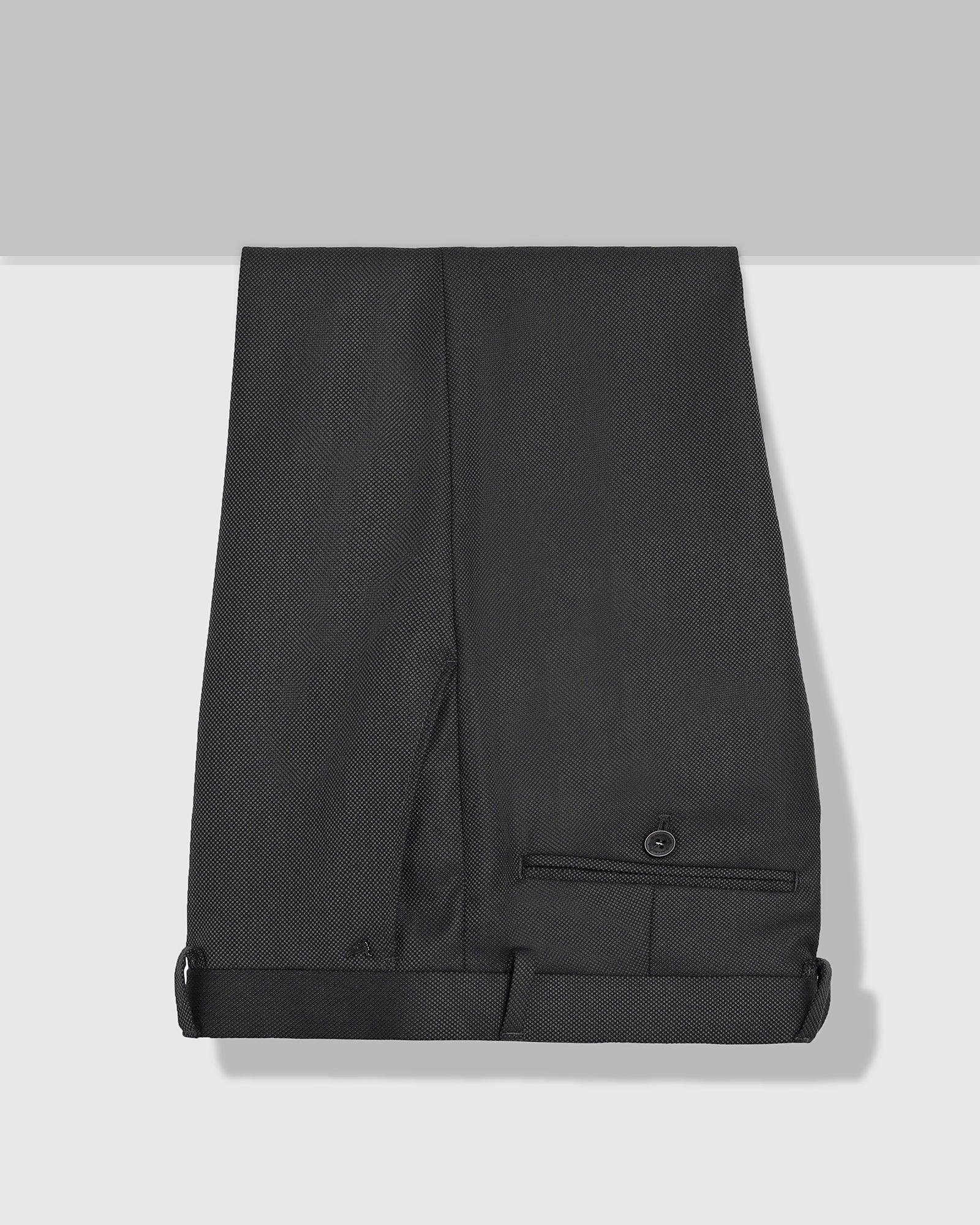 Textured Formal Trousers In Charcoal B-95 (Welta) - Blackberrys