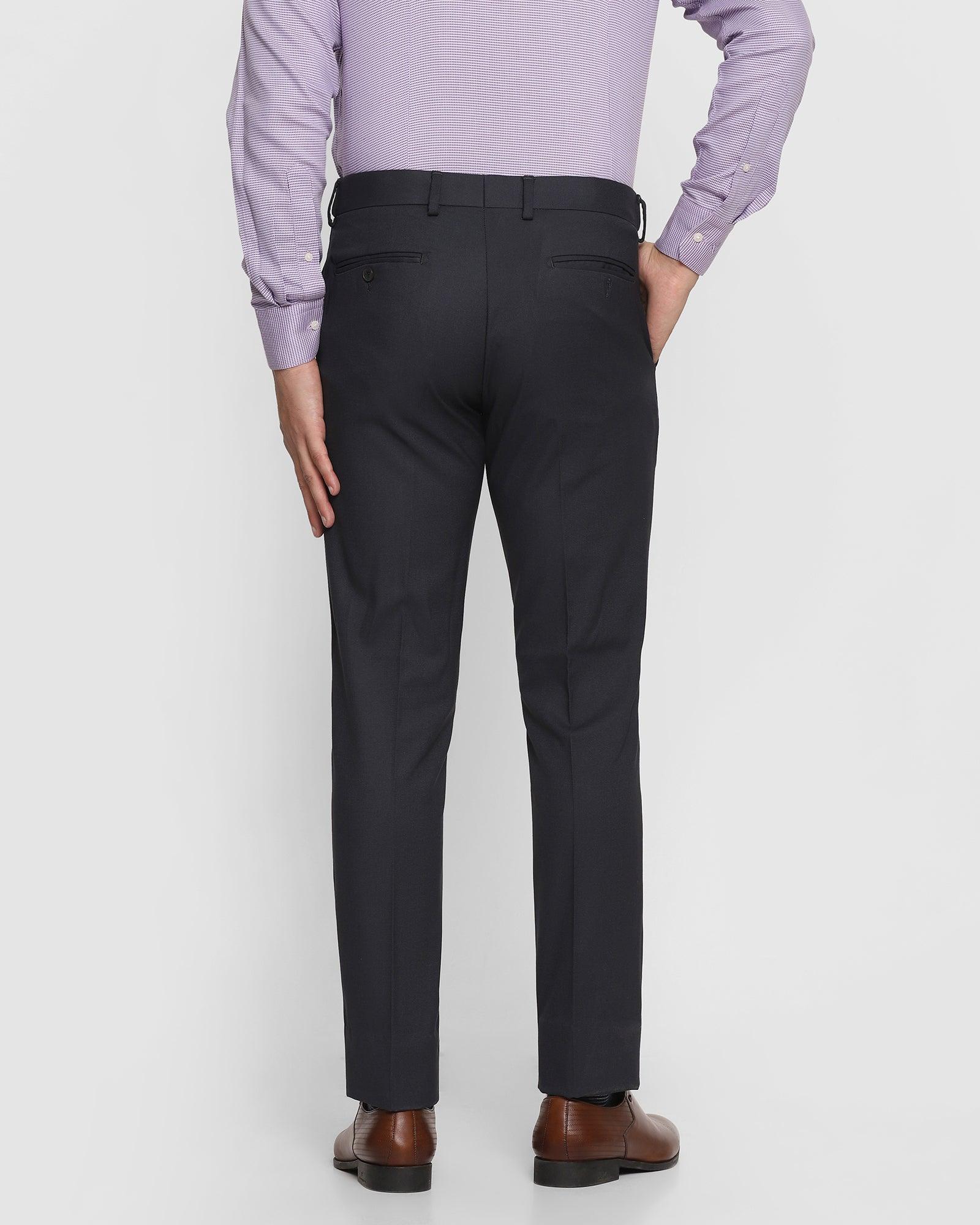 Slim Fit B-91 Formal Dark Grey Textured Trouser - Cairon