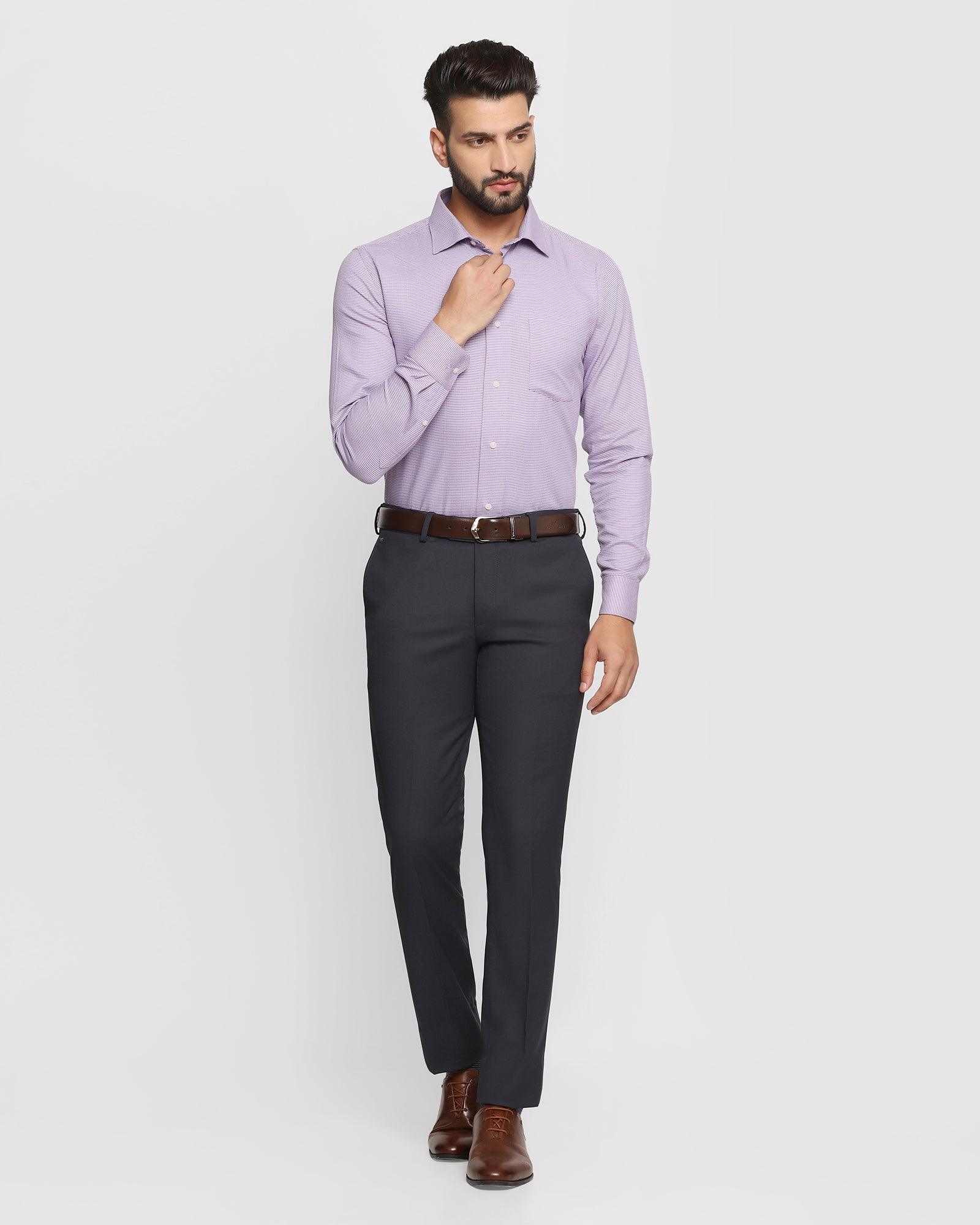 Buy Men Grey Textured Slim Fit Formal Trousers Online - 698229 | Peter  England